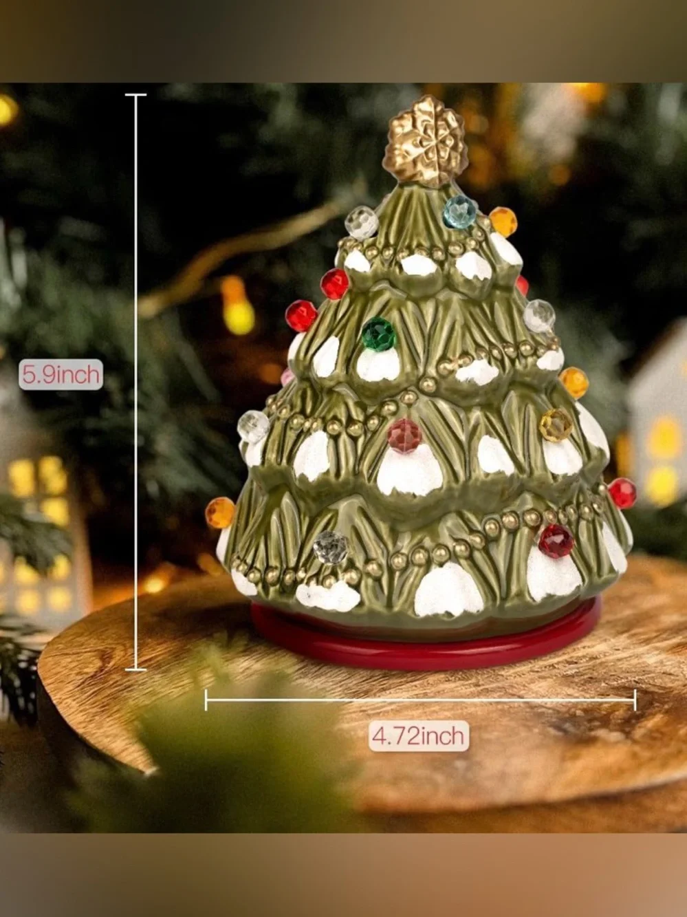 Electric Ceramic Christmas Tree Wax Melter & Nightlight Duo